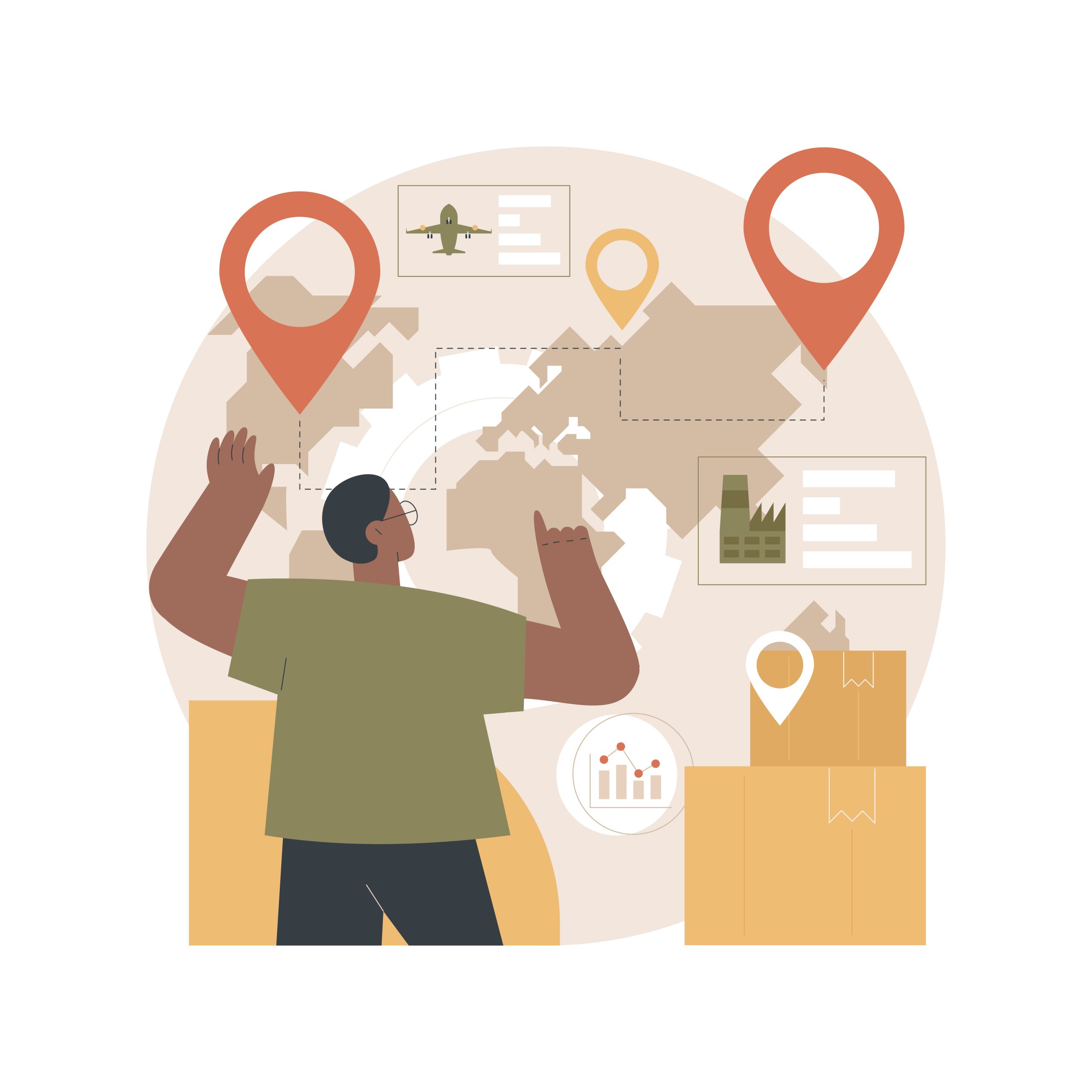 supply chain management abstract concept vector illustration.